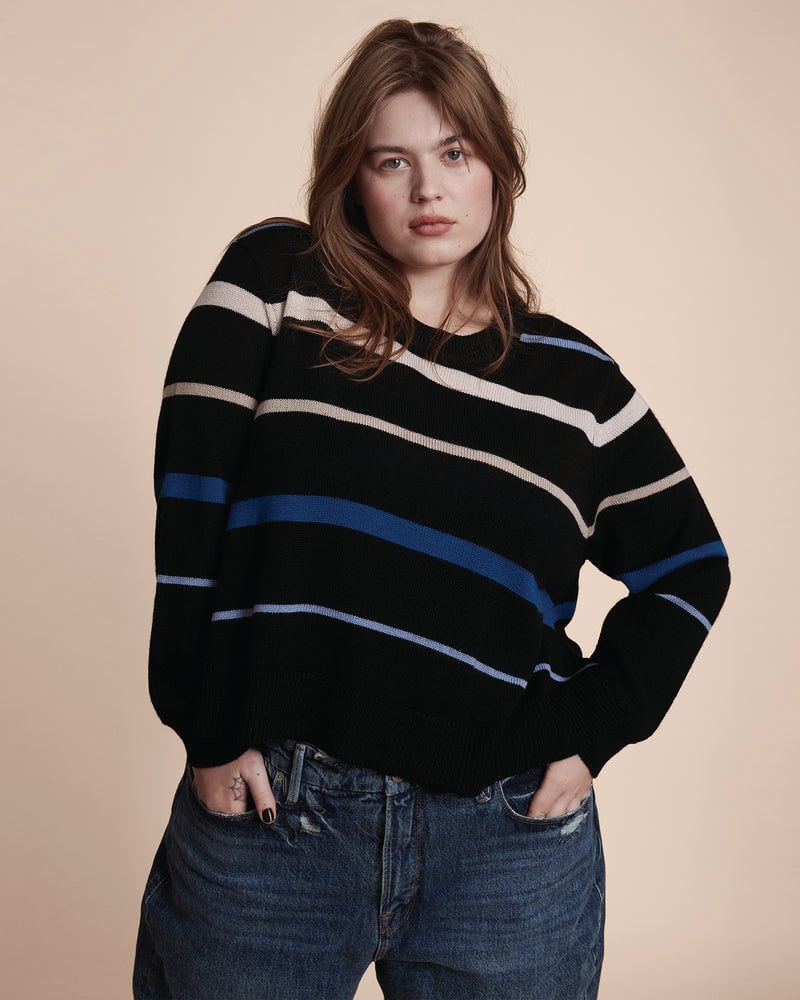 Plus size model wearing Emily Sweater by 11 Honoré Collection | Dia&Co | dia_product_style_image_id:199892